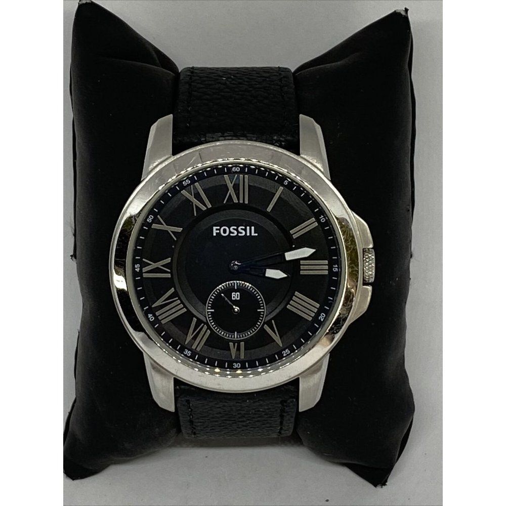 Fossil Grant FS4973 Men's Black Leather Analog Dia